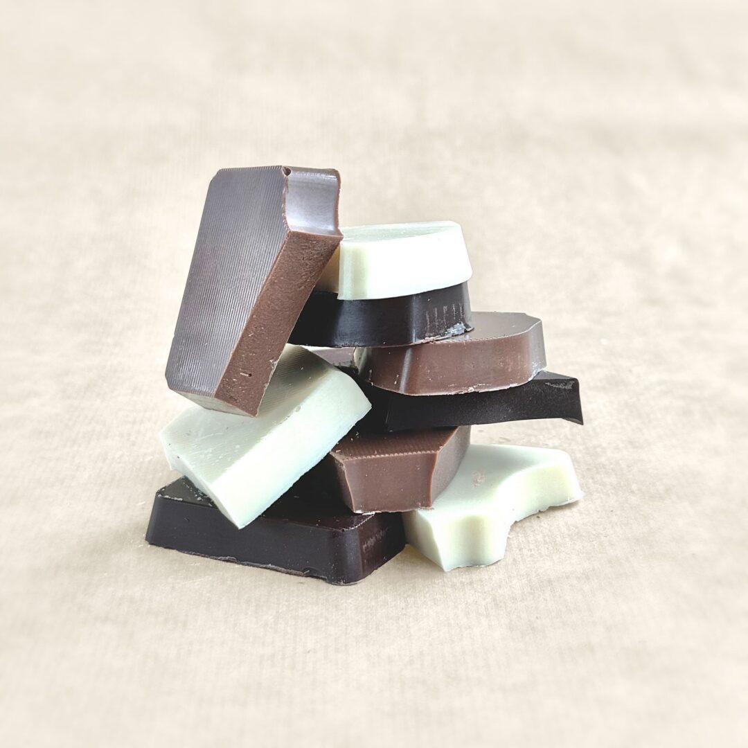 Luxe chocoladeletter S smaken verschillen melk, wit en puur