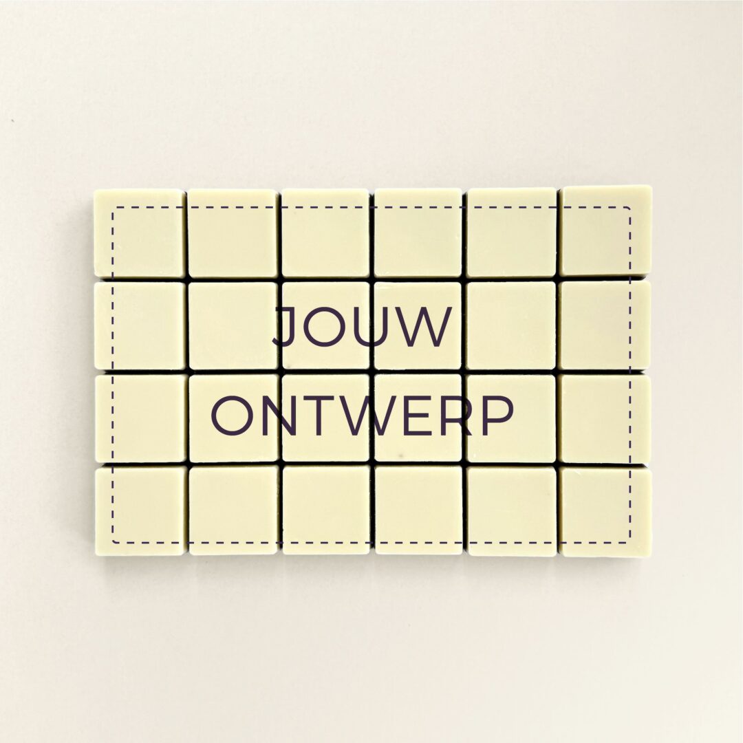 Chocolade wenskaart 24 blokjes | melk/wit | eigen ontwerp | 264g