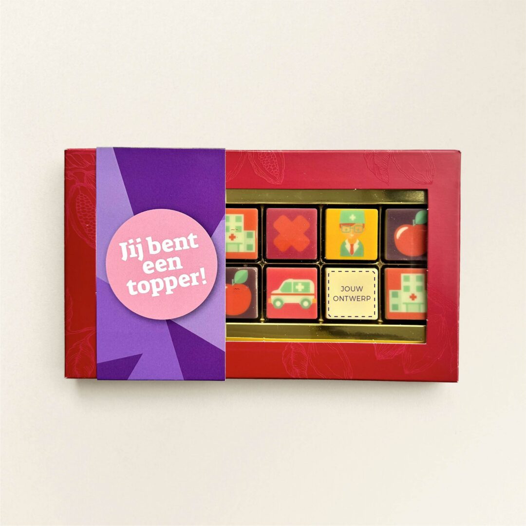 Chocoladeblokjes Dag van de Zorg met jouw eigen logo