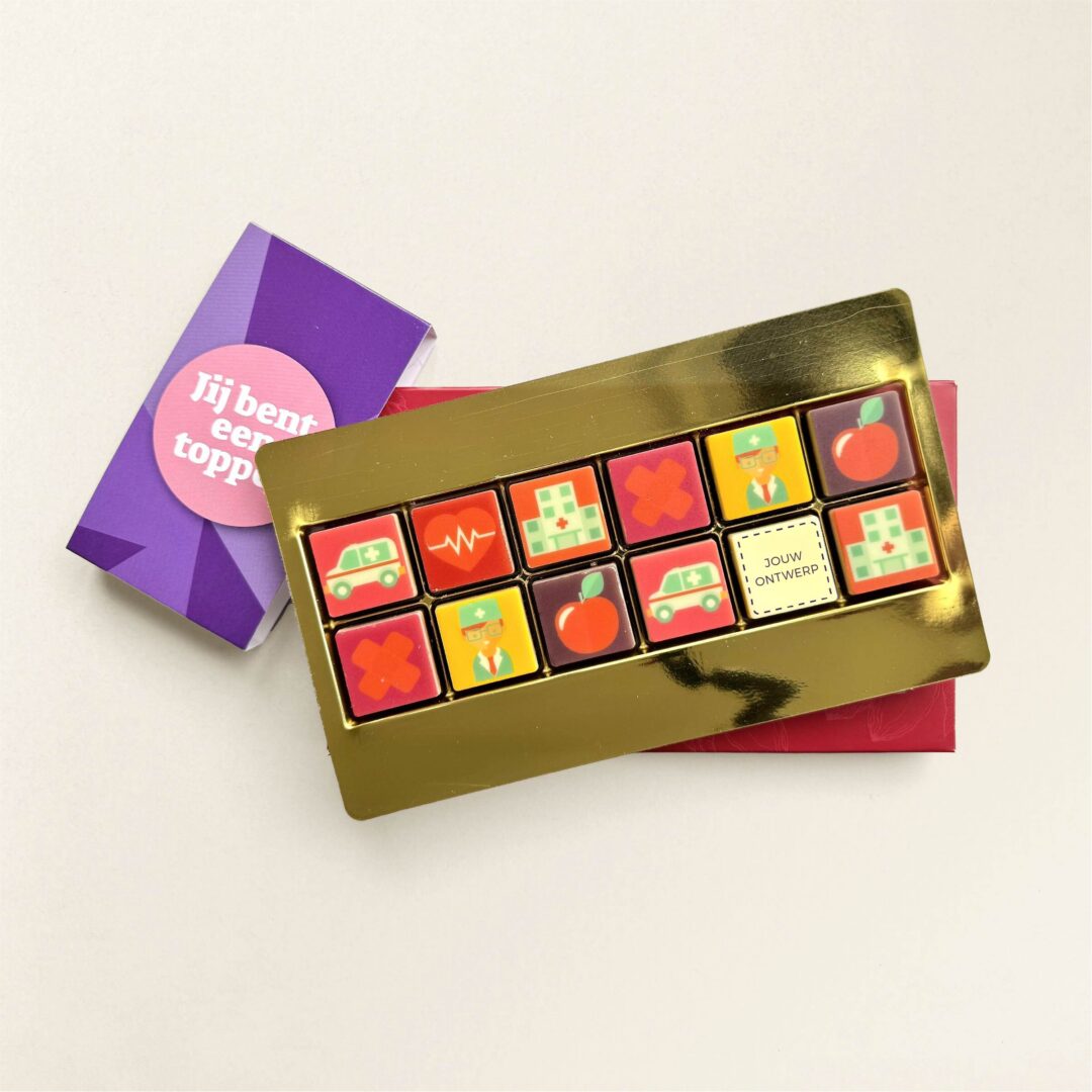 Chocoladeblokjes Dag van de Zorg met jouw eigen logo