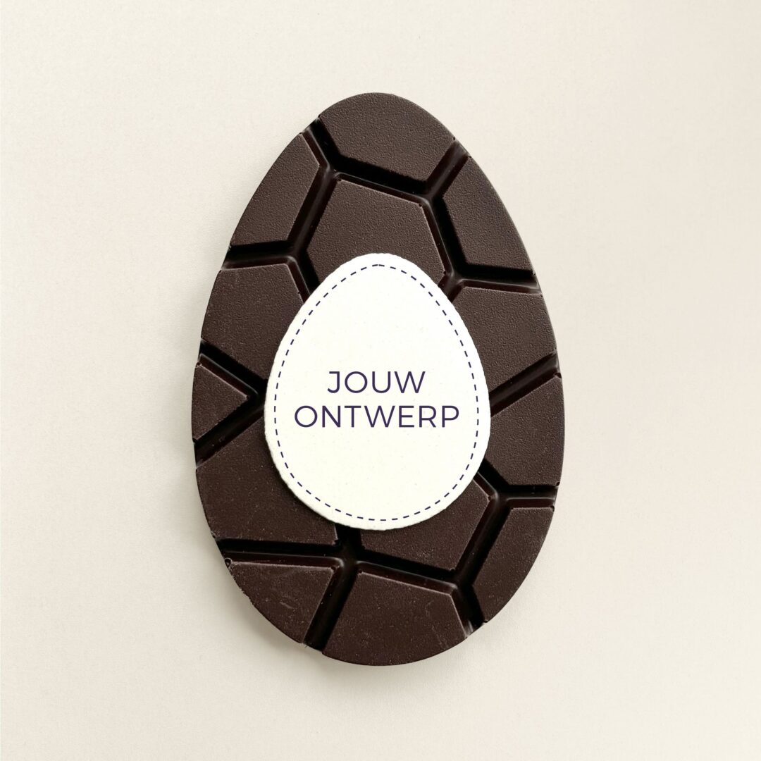 Chocolade paasei, puur met logo