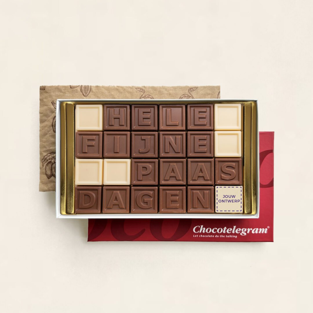 Chocotelegram 24 - hele fijne paasdagen met eigen logo