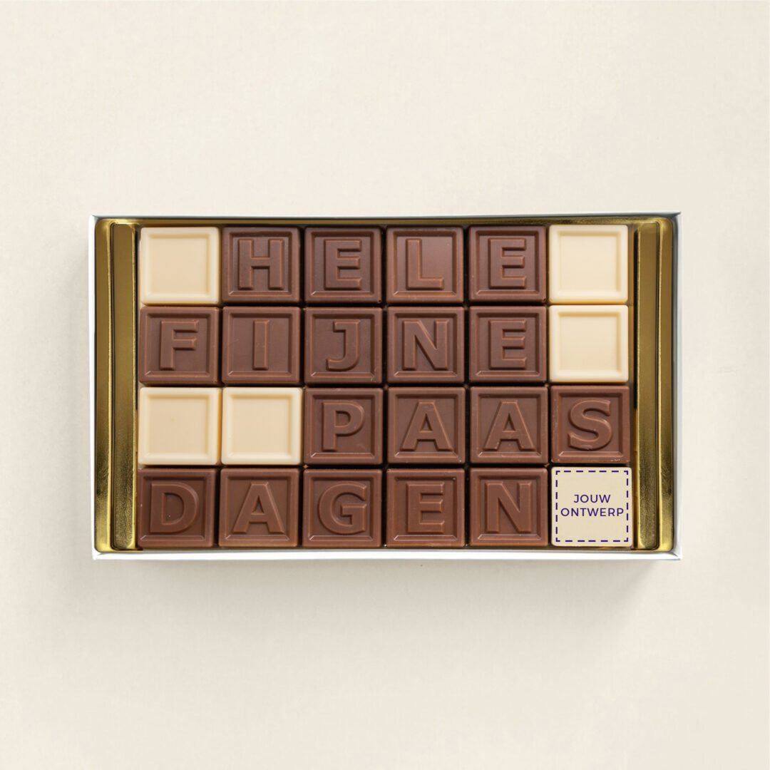Chocotelegram 24 - hele fijne paasdagen met eigen logo