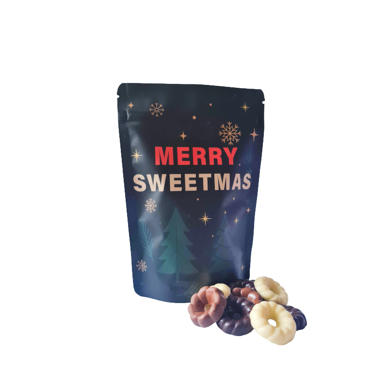Stazak gevuld met chocolade kerstkransjes